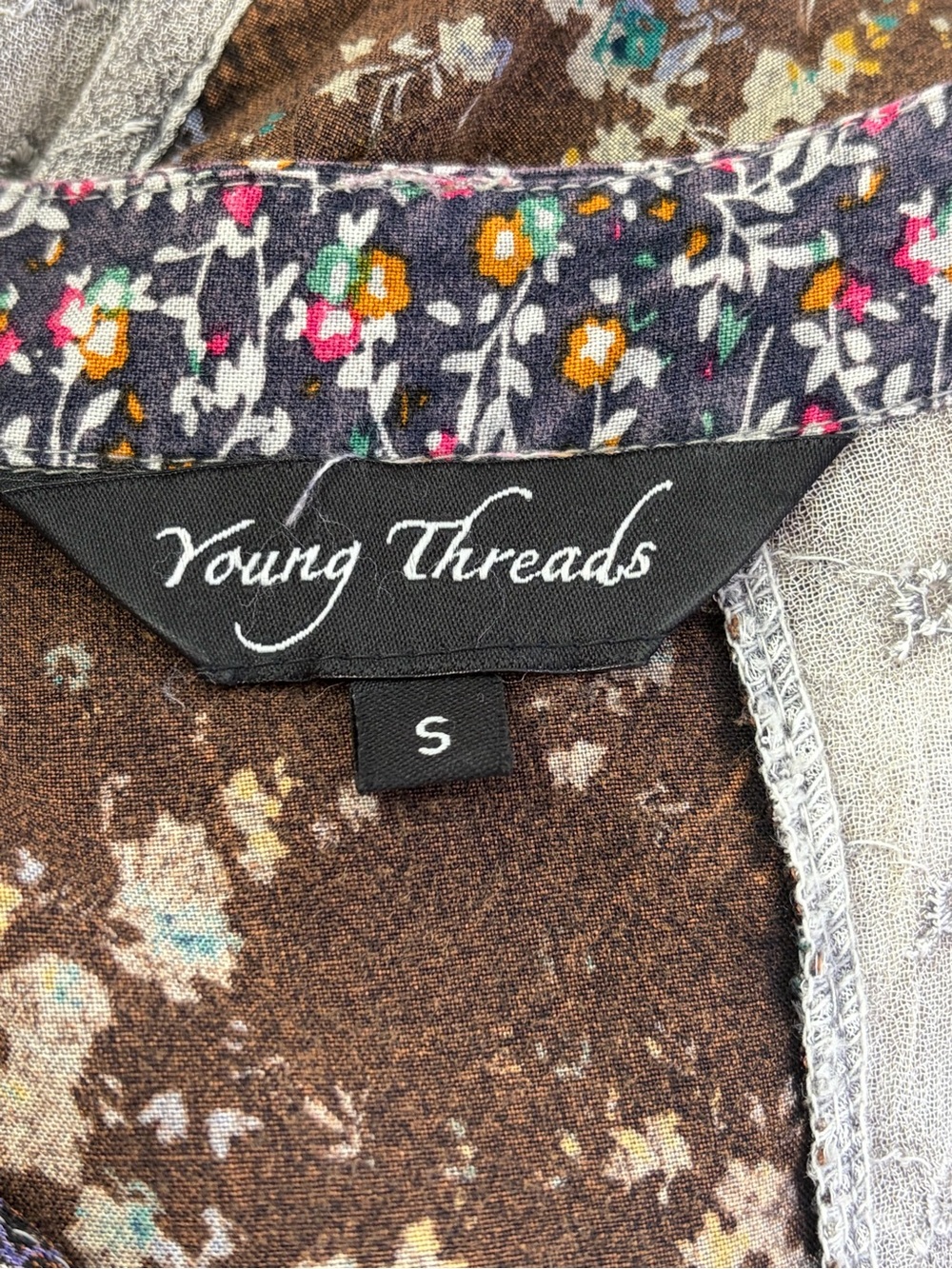 Young Threads Patchwork Boho Oversized Tunic Top Multicolor Small - Picture 13 of 15